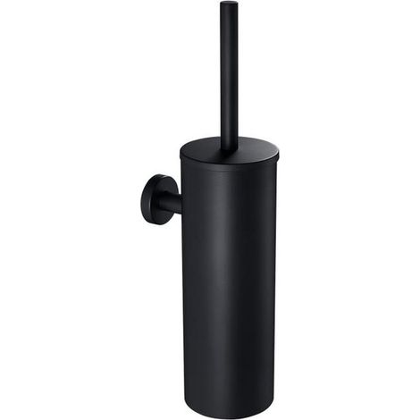 Porte-brosse WC avec support - Porte-brosse WC suspendu - Accessoires de salle de bain - Noir - 38 x 9 x 9 cm - Acier inoxydable (1/3)