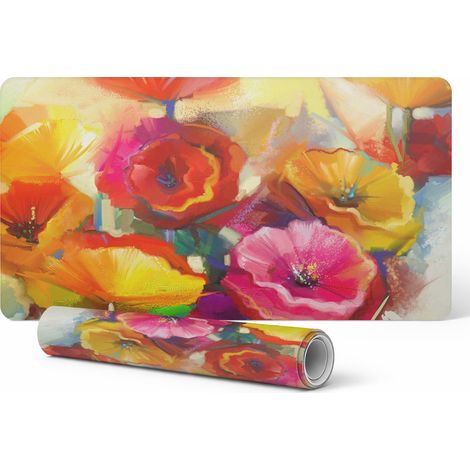 Alfombrilla de ratón antideslizante para juegos con diseño floral abstracto, 100x50 cm. (1/5)