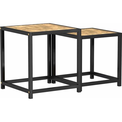 Maison Exclusive - Beistelltische 2 Stk. MDF Schwarz und Gelb (1/5)