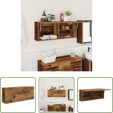 vidaXL Altholzoptik - Bad-Wandschrank Altholz-Optik 100x25x40 cm Holzwerkstoff (1/5)