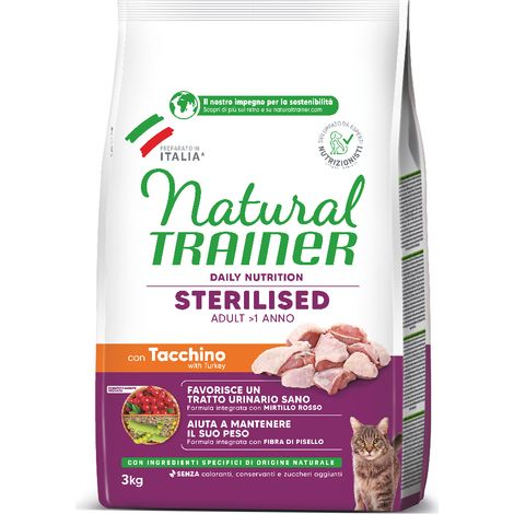 Natural Trainer Adult Sterilised Pavo - Alimento Seco de Pavo para Gatos Esterilizados