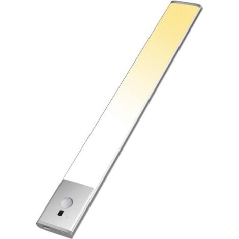Éclairage sous meuble rechargeable, 3000 mA, 3 températures de couleur, intensité variable, sans fil, avec détecteur de mouvement, pour escaliers, cuisine, placard (15,7 pouces) (1/5)