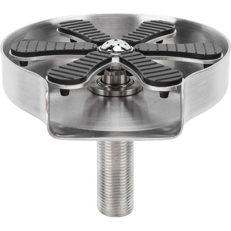 Jeffergarden Lave-verres automatique haute pression, rinceur de verre, nettoyeur en acier inoxydable à poussoir, adapté aux éviers de cuisine de bar, pieds longs (1/4)