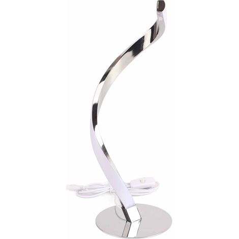 Lampe de table LED en forme de S, lampe de lecture, petite veilleuse pour chevet, prise UE 100-240 V (argent) (1/5)