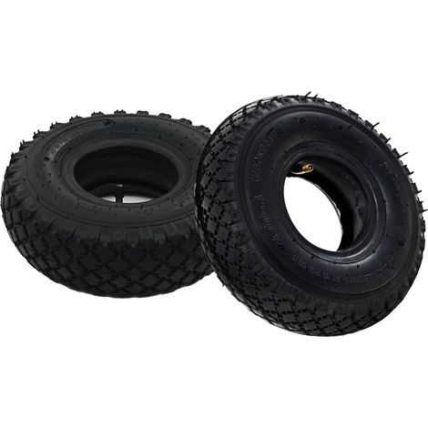 2 pneus, 2 chambres à air 3.00 - 4 260 x 85 pour diables, en caoutchouc (1/4)