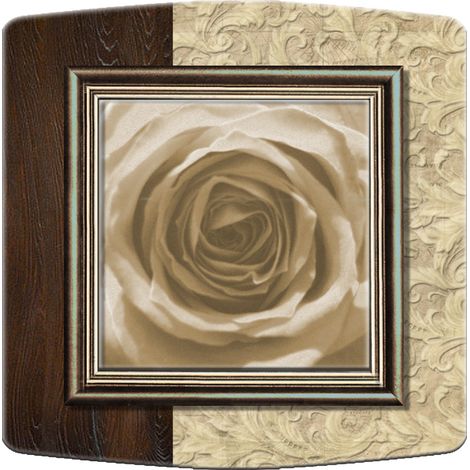 Interrupteur décoré rose ancienne