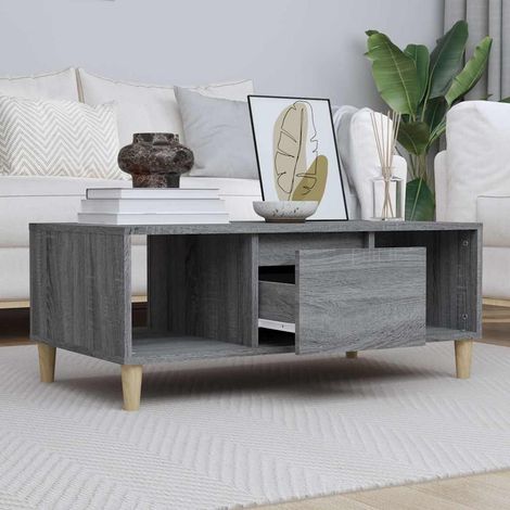 vidaXL Coffee Table Grey Sonoma 90x50x36,5 cm Engineered Wood (1/5)