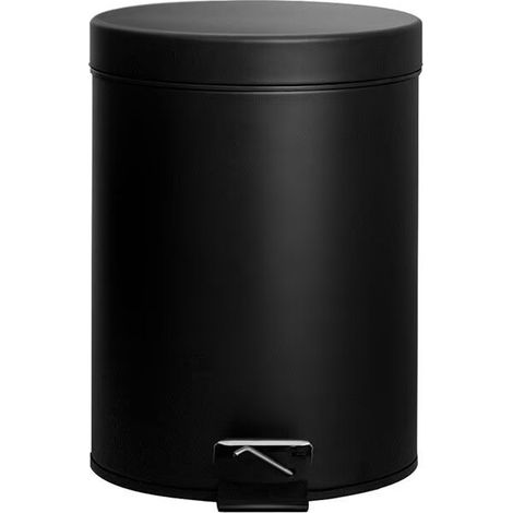 Poubelle à Pédale Pour Salle de Bain, Capacité 5L,Poubelle Ronde avec Couvercle à Fermeture Douce, Poubelle à Cosmétiques, Design Modern (1/3)