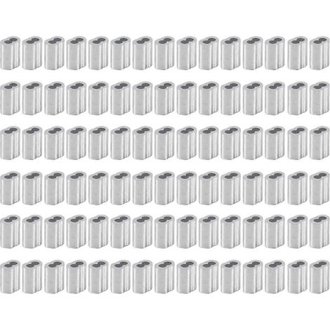 120 manchons de sertissage en aluminium pour câble métallique de 2 mm de diamètre -- (1/5)