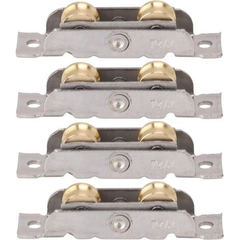 4 Pièces Ensemble de Rouleau de Porte Coulissante de Patio Porte Fenêtre Rail Accessoire Roue Rouleau Verre Cuivre Vis à Roulement à Billes Poulie Roue de Porte Coulissante pour (1/5)