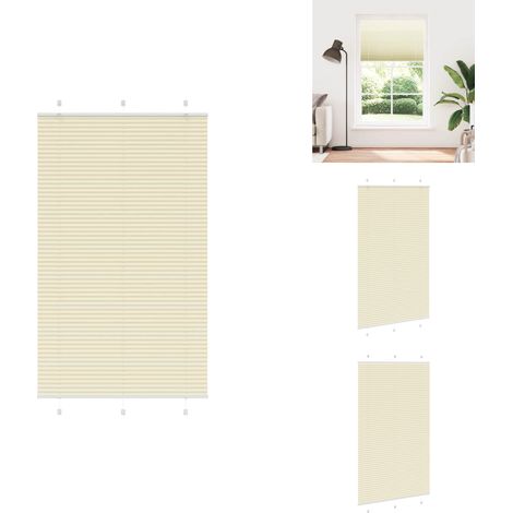 Store plissé crème 115x200cm largeur du tissu 114,4cm polyester - Store Plissé - Stores Plissés - Store Plissé De Fenêtre - Plisse Aveugle (1/5)