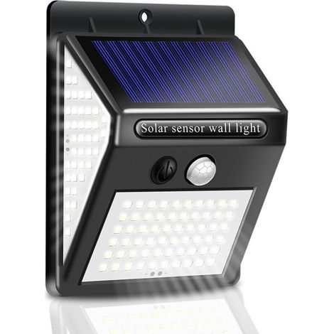 Lampe Solaire Extérieur, 50 LED Lumière Solaire IP65 Etanche Projecteur LED Extérieur avec Détecteur de Mouvement, Éclairage Mural de Sécurité sans Fil pour Jardin - Éclairage 270°