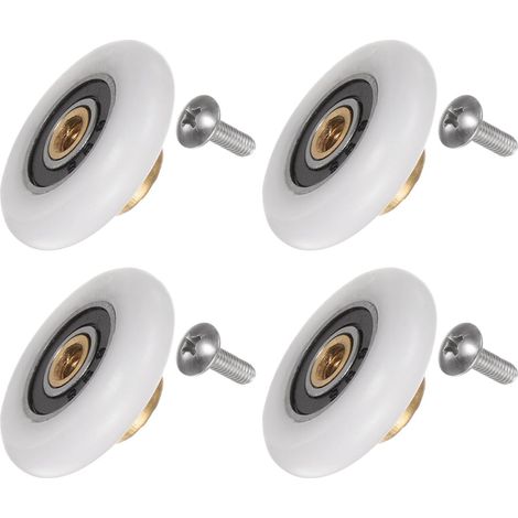 Shower Door Rollers 25 mm Diameter Spare Part 4 Pieces For Bathroom Glass Door, Sliding Shower Door Roller (1/5)