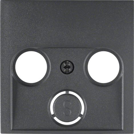Cover con presa TV a 2 o 3 uscite compatibile con diverse serie HAGER IP20 55,5x70,5x7mm colore antracite opaco
