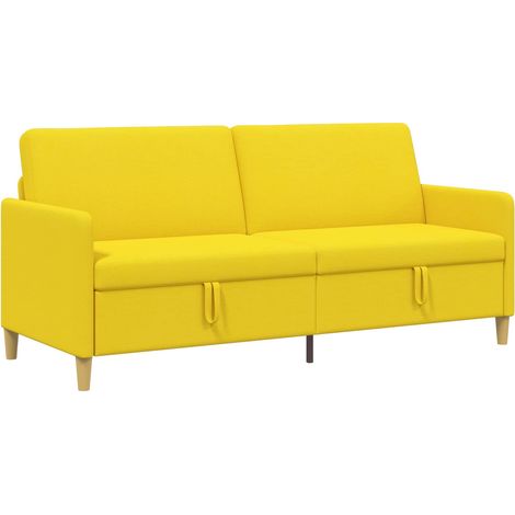 Sofá con almacenamiento Amarillo Claro 192 x 78 x 87 cm vidaXL