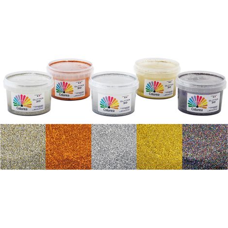 6PZ GLITTER PER DECORAZIONI ml.250 - color argento