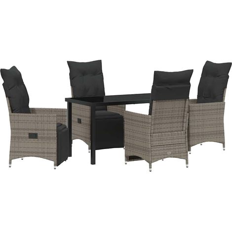 Maison Exclusive - Conjunto de Comedor de Jardín 5 pcs Gris ratán (1/5)