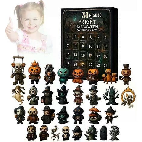 Coffret de compte à rebours d'Halloween « 31 nuits d'épouvante » avec figurines - Calendrier de l'Avent d'Halloween (1/3)