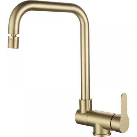 Foldable Kitchen Faucet, Brushed Gold Stainless Steel Foldable Kitchen Faucet, Modern Foldable Faucet (1/5)
