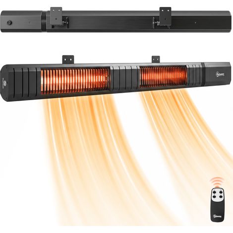 Outsunny 3000 W Electric Infrared Patio Heater Wall Mounted, Black (1/5)