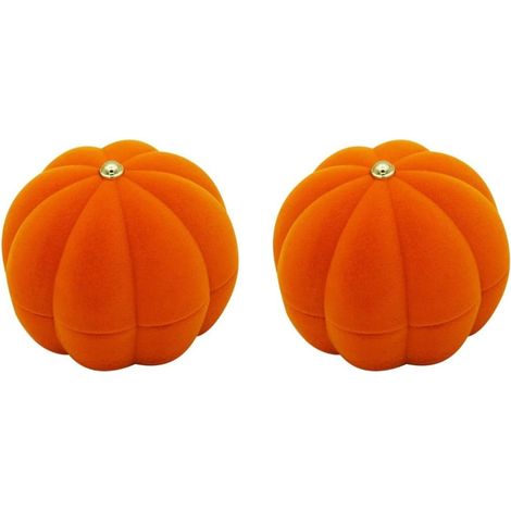 Lot de 2 boîtes de rangement pour boucles d'oreilles en forme de citrouille, design mignon (1/5)