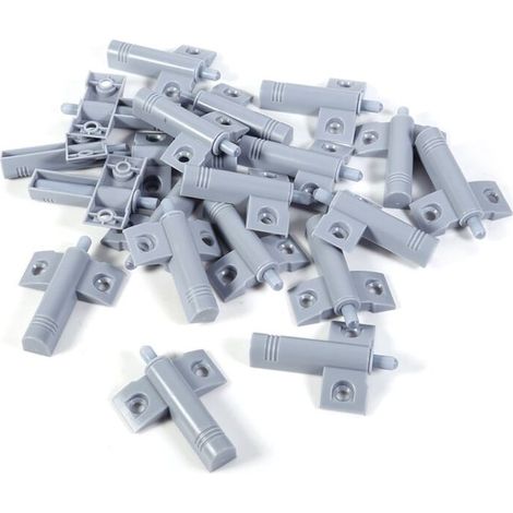 Lot de 20 butées de porte d'armoire de cuisine, tiroir, fermeture douce et silencieuse, amortisseurs gris/blanc (1/4)