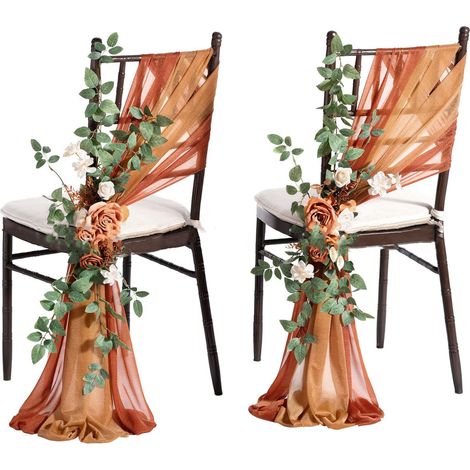 Künstliches Hochzeitsdeko-Set [Leinwandstoff + künstliche Blumen], 2er-Pack, Geschenkidee für Hochzeitsfeiern (1/5)