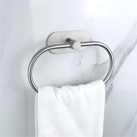 Porte-serviettes mural avec barre pour serviettes de bain, gain de place dans la salle de bain, fixation solide et design moderne (1/5)