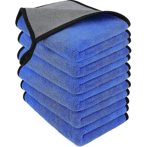 6 Chiffon microfibre, double couche, super absorbant, non pelucheux, maison voiture (1/5)