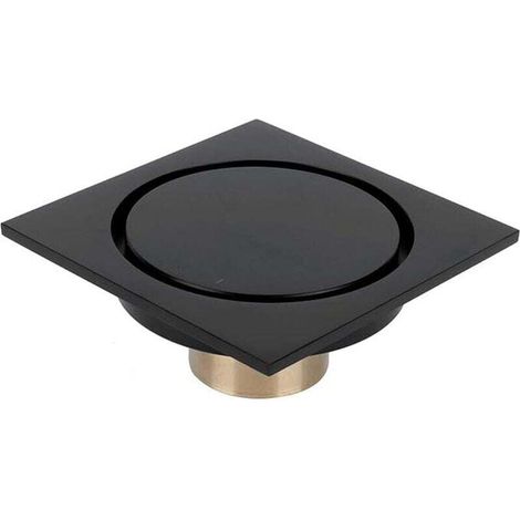 Siphon de Sol de Douche Carré, 10cm Salle de Bain Douche Sol Drain éGouttoir avec Couvercle Amovible Rond pour Cuisine HôTel Salle de Bain Accessoire