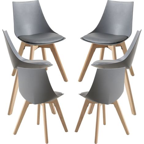 Packs Sillas Comedor - Pack 6 Sillas Blok - Gris oscuro (1/5)