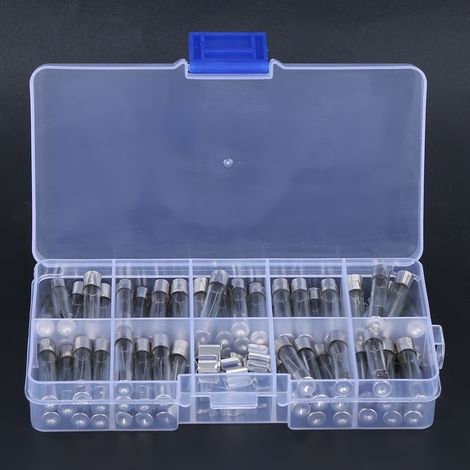 Coffret de 82 fusibles en tube de verre 6 x 30 mm 250 V 0,5 A 30 A avec porte-fusibles (1/5)