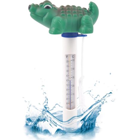 Thermomètre flottant pour piscine Étanche, ludique et incassable Moniteur de température pour bassin crocodile avec ficelle Pour bassin, baignoire, spa, maison, jardin, hôtel, camping (1/5)