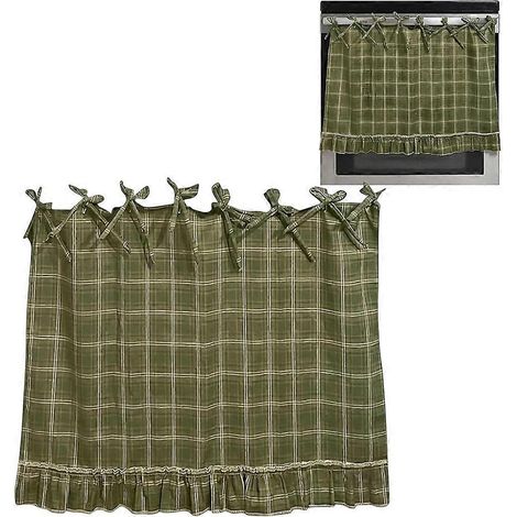 Rideau de porte de four, rideau décoratif pour lave-vaisselle et four de cuisine, avec plis, facile à installer. (1/5)