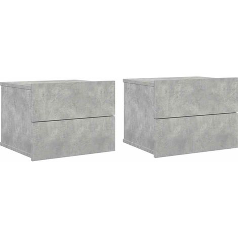 Maison Exclusive - Nachttische 2 Stk. Betongrau 40x30x30 cm Holzw