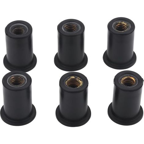 Insert Kayak M6, Tuiles Gomme M6, Écrous Puits Caoutchouc, 6 Pièces, Remplacement Boulons Pare-Brise pour Motos, Kayaks, Canots, Bateaux (1/5)
