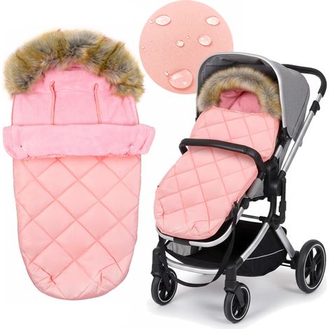 Gesteppter Fellschlafsack für Kinderwagen, Autositz, Buggy, Winter, Schlitten (1/5)