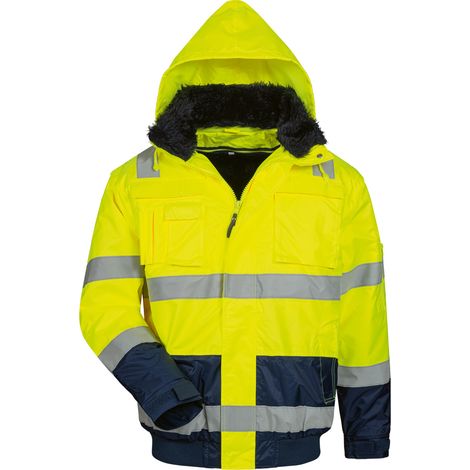 ARTHUR Warnschutz-Pilot-Jacke Gelb/Marine Größe S(46/48) (1/2)