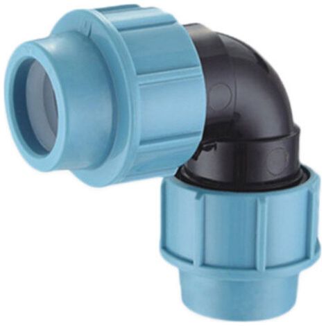 Raccord à compression en plastique HDPE 32 mm coudé à 90 degrés