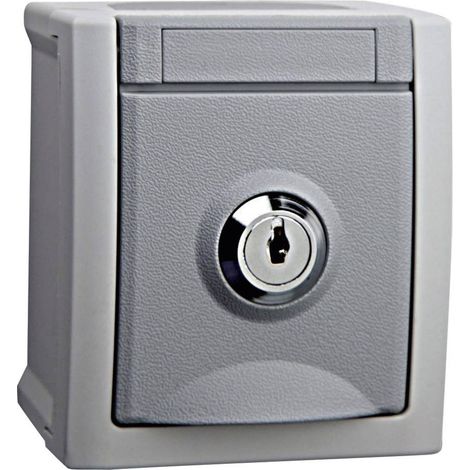 VIKO Interruttore per ambienti umidi Presa schuko con chiusura Pacific Grigio 90591044-DE