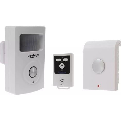 Ultra Secure – Alarme autonome sans fil 130 dB – Détecteur de mouvement 2-en-1 avec sirène intégrée – Installation rapide en 5 minutes – Portée 100 mètres