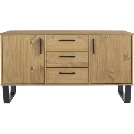 Medium Sideboard With 2 Doors, 3 Drawers Antique Wax Finish (1/4)