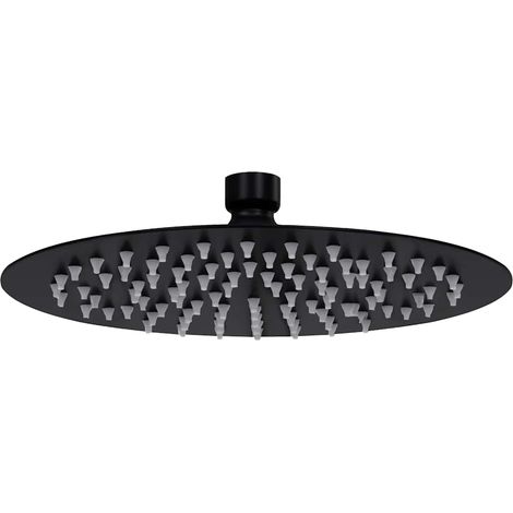 vidaXL Testa Doccia a Pioggia in Acciaio Inox 20 cm Rotonda Nera