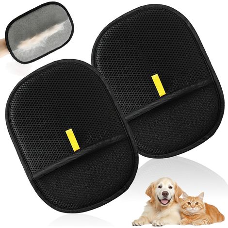 2 Pièces - Gant Anti Poils Animaux - Brosse Chat Et Chien - Double Sided Réutilisable Pour Toilettage Et Nettoyage Canapé Vêtements - Bleu - Taille Unique (1/5)