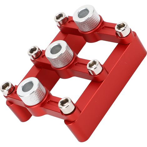 Gabarit centrage chevilles auto auto 3 en 1 guide perçage 90° positionneur outil menuiserie aluminium rouge (1/5)