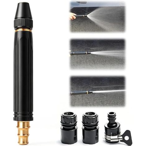 Embout Tuyau Arrosage, Buse de Pistolet à Eau Haute Pression, Pistolet Arrosage, Accessoirese de pulvérisation Réglable à main pour tuyau d'arrosage de Jardin, pour Irrigation et Jardin (1/5)