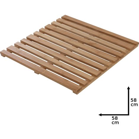 Pedana doccia in legno di bambù 58x58 cm quadrata (1/5)