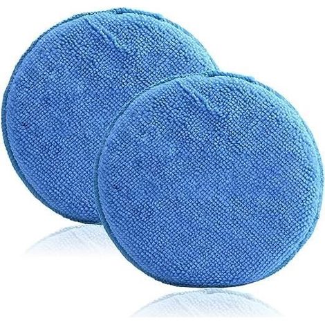 2 Pcs Microfibre Applicateur, Éponge de Polissage Voiture Tampon d'application pour Cires, Vernis, Nettoyant pour Peinture, Cirage (1/4)