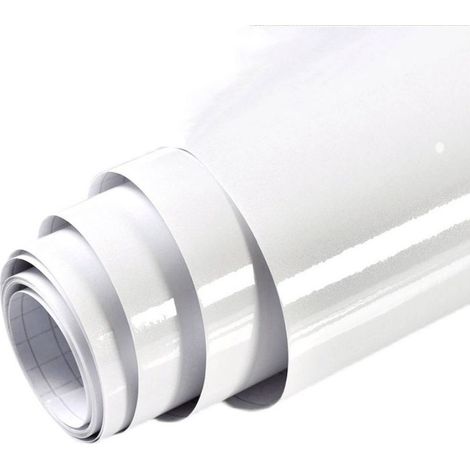 White glitter adhesive film 60 cm x 5 m – Waterproof and oil-resistant vinyl – High gloss for furniture and smooth surfaces (1/5)