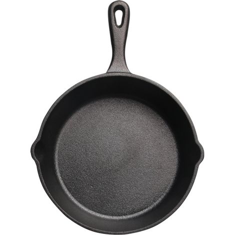 1 Poêle en fonte avec couvercle et poignée 11 cm antiadhésive pour BBQ pique-nique cuisine maison (1/5)